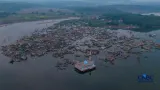Air Bendungan Karian Menyusut Akibat Kemarau, Bekas Permukiman Warga Kembali Muncul ke Permukaan